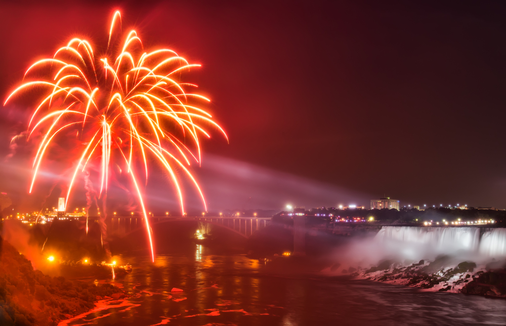 New Year's celebration at Niagra Falls