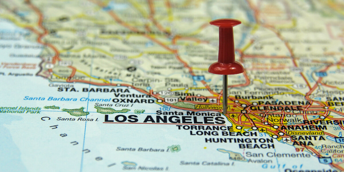 Close-up of Map of the City of Los Angles