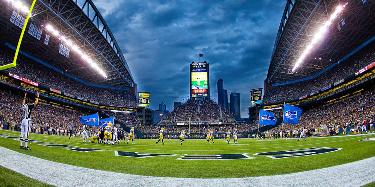 Seattle Seahawks playing the Green Bay Packers at Century Link Field.