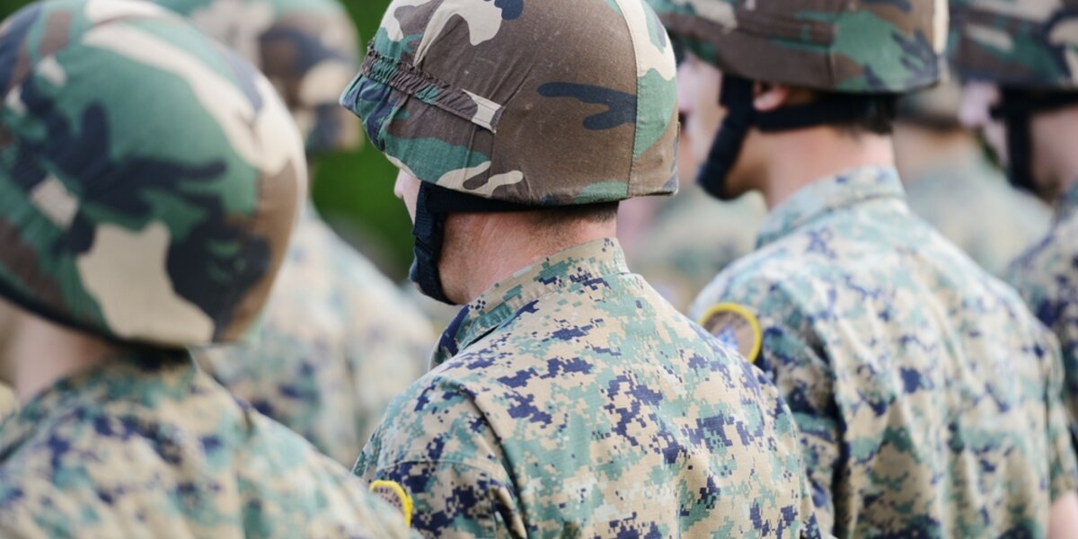 A row of army men in uniform