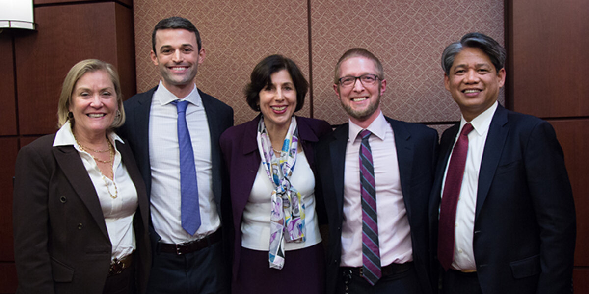 Kateri Callahan, Mark Fowler, Maria Vargas, Chester Carson and Gil Quiniones at the Unsung Hero Awards Reception. 